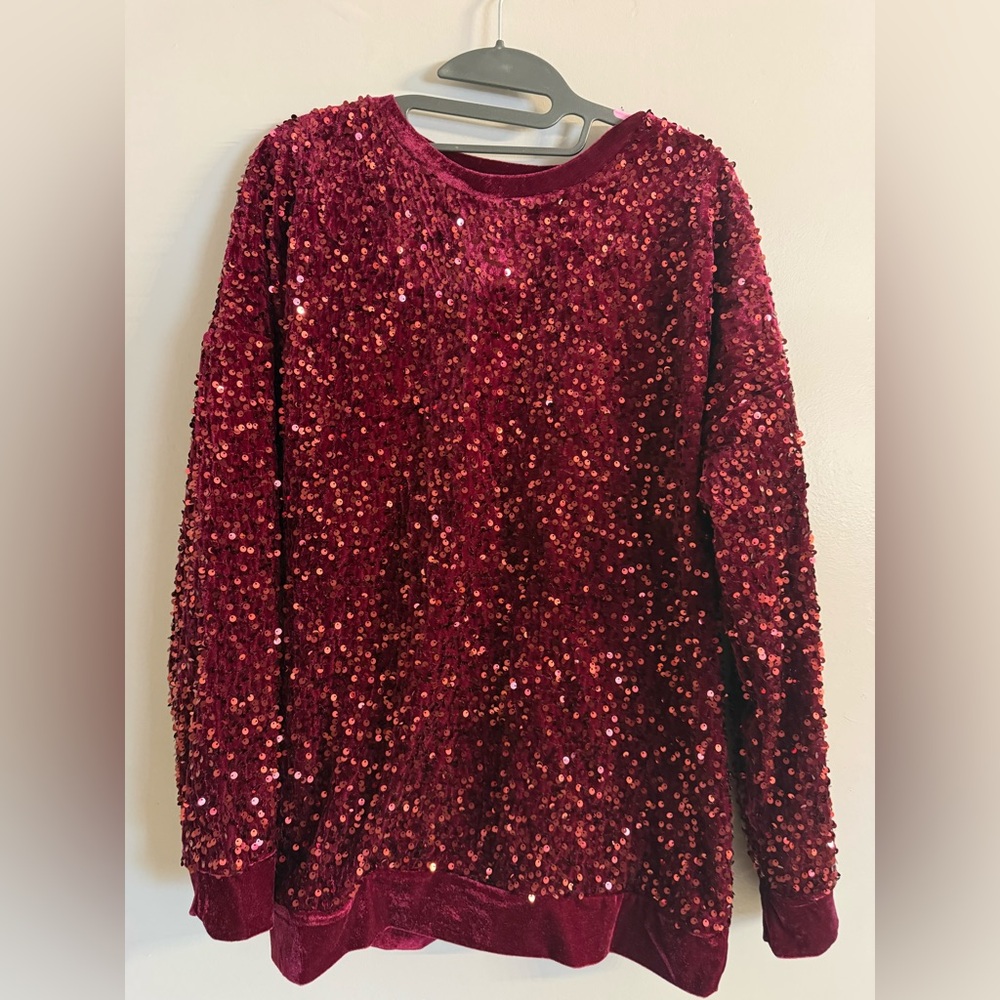 Red Sequin Women’s Sweater - Shimmering